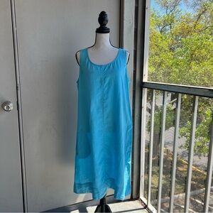 J. Jill Linen Summer Dress Blue Medium